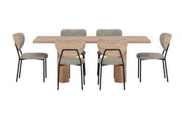 Venture Design AB Set blagovaonskog stola i stolica Lillehammer s 6 leptir stolica 200x90x75 cm bež