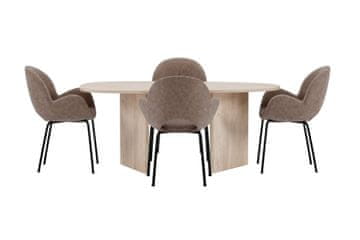 Venture Design AB Set blagovaonskog stola i stolica Grönvik stol s 4 stolice Florensa 180x90x75 cm smeđa