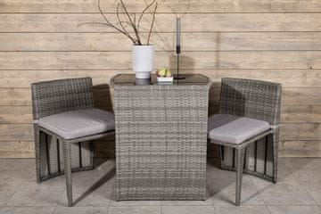 Venture Design AB Set za kafić 2 stolice i stol 75x50x66 cm siva