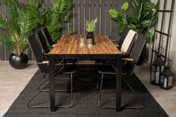 Venture Design AB Set blagovaonskog stola i naslonjača 205x90x75 cm Crna Priroda