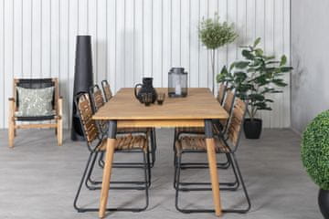 Venture Design AB Set blagovaonskog stola i stolica Julian Stol 75x210x100 cm Stolica 59x86x57 cm Crna