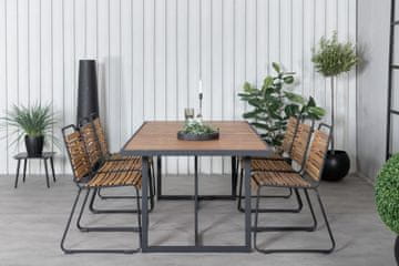 Venture Design AB Set blagovaonskog stola i stolica Khung i Bois Stol 75x200x100 cm Stolica 59x86x57 cm Crna