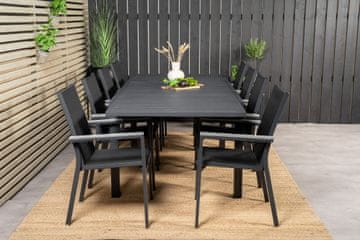 Venture Design AB Set blagovaonskog stola i naslonjača Marbella 160x240x100x75 cm Crni
