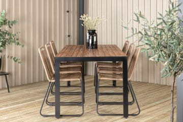 Venture Design AB Set blagovaonskog stola i složive stolice 76x205x90 cm smeđa