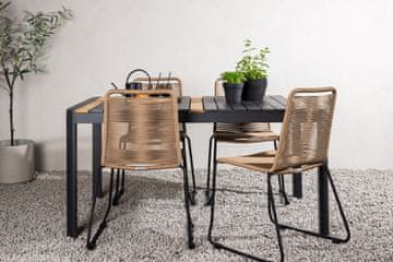 Venture Design AB Set blagovaonskog stola i stolica Togo i Lindos 150x90x75 cm Crni