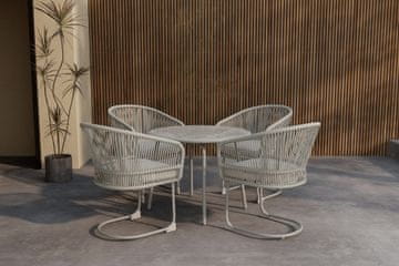 Venture Design AB Blagovaonski set okrugli stol 90x71 cm stolica 58x79x57 cm bež svijetlo siva