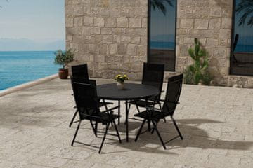 Venture Design AB Set blagovaonskog stola i stolica Giardini stol i 4 Levanzo stolice 120x74 cm crne boje