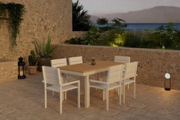Venture Design AB Blagovaonski set Panama stol i 6 stolica s naslonima Stol 75x160x90 cm bež