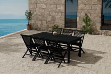 Venture Design AB Blagovaonski set Kenya stol 75x180x90 cm stolica 61x89x47 cm crna