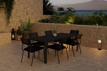 Venture Design AB Blagovaonski set Mirko stol i 6 stolica Nicke, stol 74x205x90 cm, crni