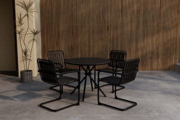 Venture Design AB Blagovaonski set Chios okrugli 90 cm crni