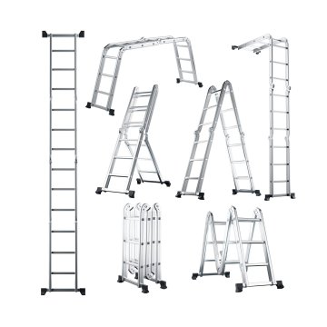 Costway 7-u-1 sklopiva aluminijska ljestve s protukliznim pedalama