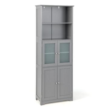 Costway Samostojeći kupaonski ormar s 6 polica, sivi