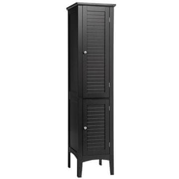 Costway Samostojeći kupaonski ormarić s 2 vrata, visine 160 cm, crni