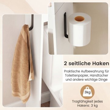 Costway Ormarić za pohranu iznad WC školjke 170 cm, bijeli