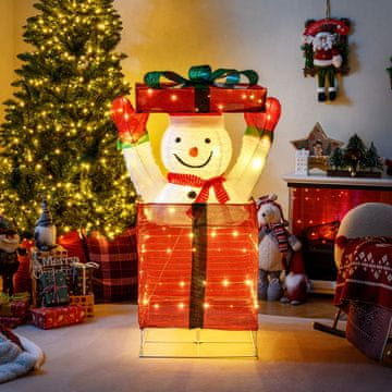 Costway LED Snjegović s 100 LED svjetala tople bijele boje Božićna dekoracija