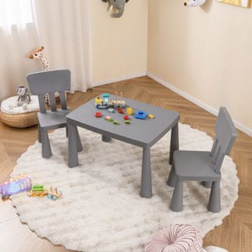 Costway Dječji stol i stolice za višestruke aktivnosti, sivi