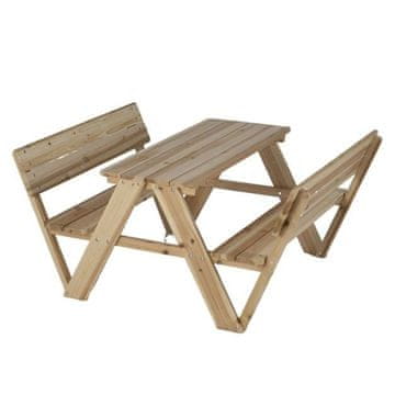 Costway Dječji set za piknik s stolom i stolicama prirodne boje