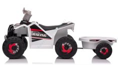 Costway Dječji električni ATV s prikolicom 6V, bijeli