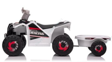 Costway Dječji električni ATV s prikolicom 6V, bijeli