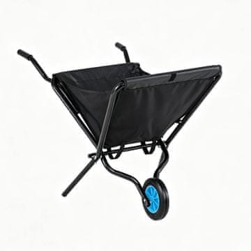Costway Sklopiva vrtna kolica s protukliznom ručkom, nosivost 40 kg, crna