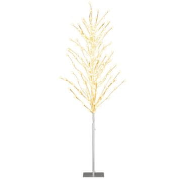 Costway Umjetno božićno drvce 186 cm s 168 LED svjetlima tople bijele boje