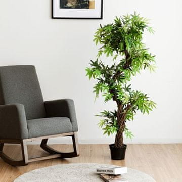 Costway Umjetni bonsai crvenog vinove loze s umjetnim kormilom, 5 stopa