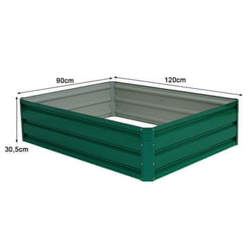 Costway Povišena gredica 120x90x30 cm zelena