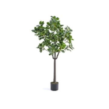 Costway Umjetno stablo 80 cm s 14 bujnih grana i stabilnim cementnim loncem