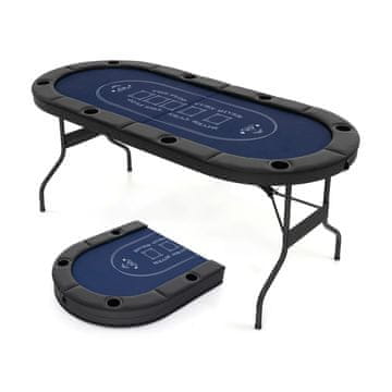 Costway Sklopivi poker stol 1,8 m crni