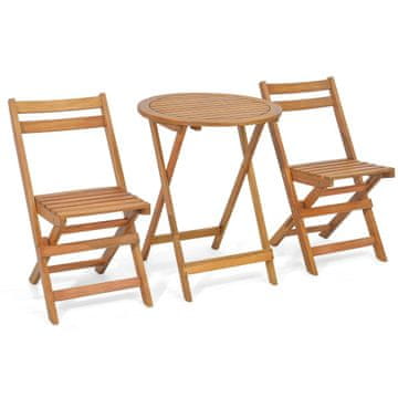 Costway Sklopivi bistro set za terasu 3 dijela s plohom od letvica