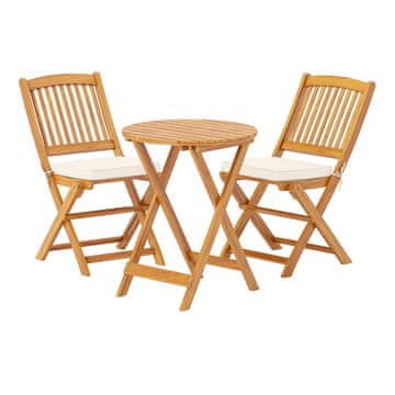 Costway Vanjski sklopivi bistro set 3 komada bež