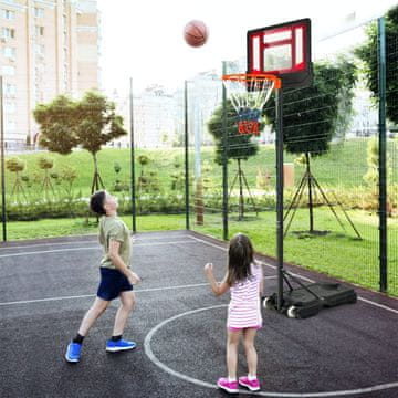 Costway Prijenosni košarkaški obruč 4,3-8,2 ft, crveni