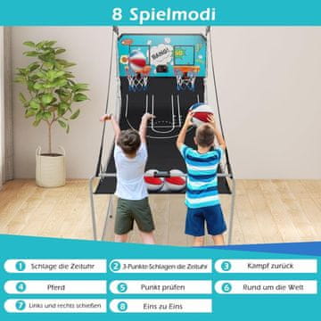 Costway Sklopivi električni košarkaški stalak 8 u 1, zeleni