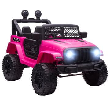 Homestar Električni dječji auto 12V s daljinskim upravljačem 2 motora LED sirena 100x65x72 cm ružičasti