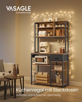 Songmics Kuhinjska polica 100x40x180.8 cm smeđa