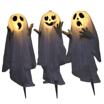 Homestar Halloween dekoracija 3 osvijetljena duha s senzorom pokreta 54x10x60 cm bijela