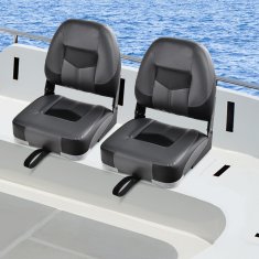 Costway Set od 2 sklopiva ribarska sjedala s niskim naslonom crna