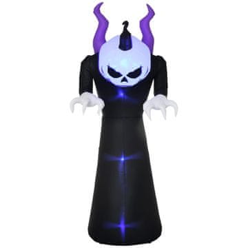 Homestar Naduvavajući duh s glavom bundeve Halloween dekoracija 88x79x210 cm s efektom plavog plamena