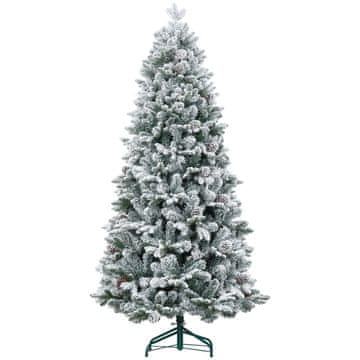 Homestar Umjetno božićno drvce 183 cm, zeleno, s umjetnim snijegom i češerima, usporivač plamena, metalna baza