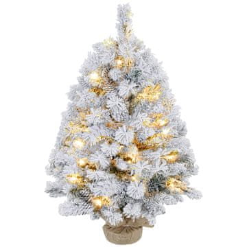 Homestar Božićno drvce 92 cm s LED svjetlima, snježnim granama, češerima, usporivačem plamena, betonskom bazom