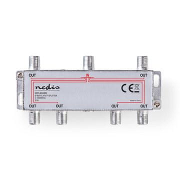 Nedis CATV razdjelnik | 5 - 1000 MHz | umetnuti gubitak: 10,0 dB | Broj izlaza: 6 | 75 Ohm | Cink