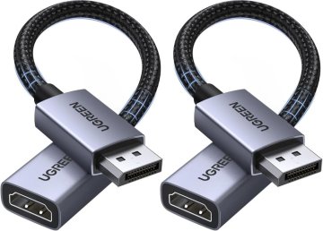 Northix UGREEN DisplayPort muški na HDMI ženski 4K adapter kabel, 20 cm - 2 kom