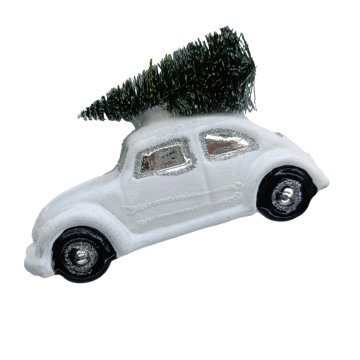 Homestar Božićna dekoracija JOY CAR BIJELA 10,6 cm