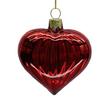 Homestar Božićna dekoracija JOY HEART 8 cm crveno staklo