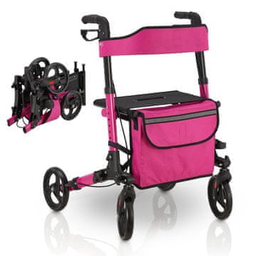 Homestar Sklopivi rollator sa sjedištem i torbom za kupovinu 46x25 cm Ljubičasti