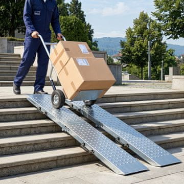 Costway Sklopive rampe za utovar 2 komada, nosivost 400 KG, srebrne