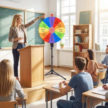Costway Prijenosni kotač za okretanje promjenjive visine 60 cm s preklopnim stalakom na tronožac