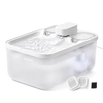 Songmics Fontana za mačke 4.5L tiha s 3 filtra oblačno bijela