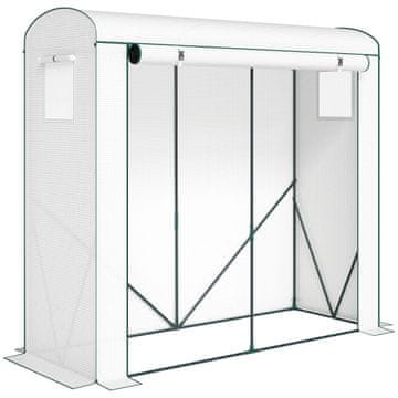 Homestar Staklenik 200x75x188 cm bijeli s mrežastim prozorima i rolo vratima